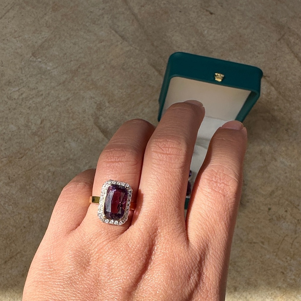 Amethyst gold and diamonds set - Picture 4 of 15